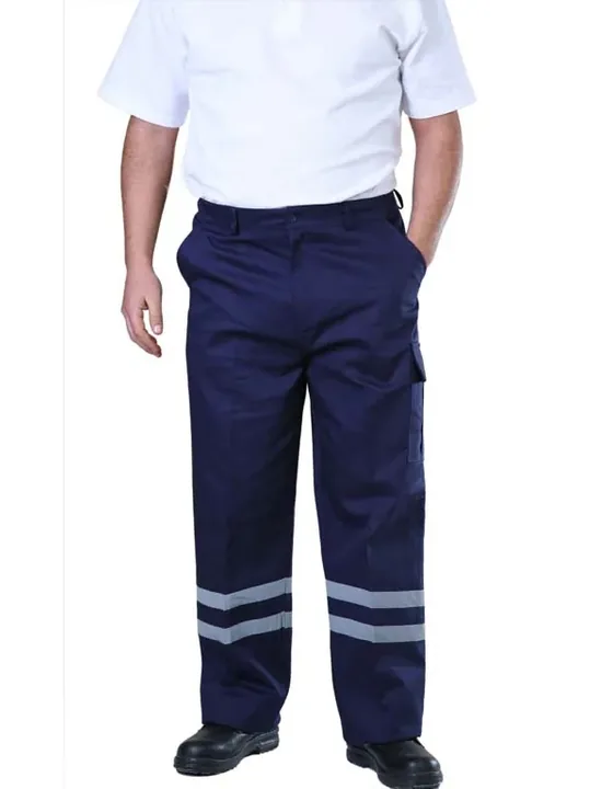 Çift reflektörlü lacivert gabardin işçi pantolonu